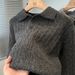Men's Vintage Polo Knit Sweater – Classic Ribbed Collar Pullover (Old Money Aesthetic, Business Casual & Autumn Layering Essential)_viptrois.com