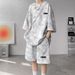 Men's Clothing Tie Dye Casual Sports Suit For Men In Summer Oversized Size For Fat Men Cool And Handsome T Shirt Short Sleeved Shorts One Set To Wear_viptrois.com