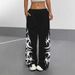Unisex Hip-Hop Street Dance Joggers - Loose Fit Geometric Print Casual Pants For Men & Women (Polyester Blend, Plus Size Available)_viptrois.com