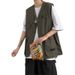 Cotton Summer New Trendy Brand Multi Pocket Workwear Jacket For Men, Loose And Versatile, Sleeveless Vest Top With_viptrois.com