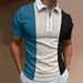 2025d 2025 Summer New Polo Shirt With Turn-down Collar, Short Sleeve T-shirt, Casual Color Block Men's Top_viptrois.com