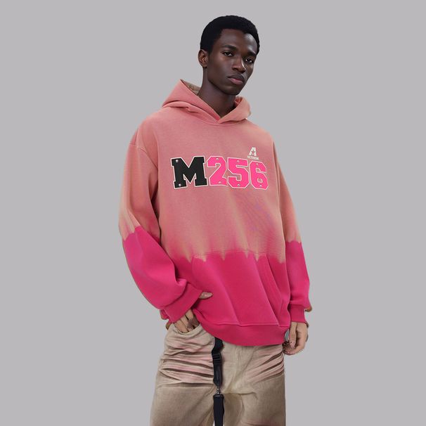 Oversized Gradient Hoodie – Heavyweight Unisex Pullover With Color-Block Design (Fleece-Lined, Drop Shoulder, Ribbed Hem)_viptrois.com