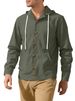 Spring And Autumn Men's Button Down Shirt Loose Linen Casual Simple Beach Hooded Long Sleeved Jacket_viptrois.com