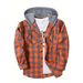 Men's New York Fashion Trend Hooded Plaid Sweatshirt Flannel Hoodie_viptrois.com