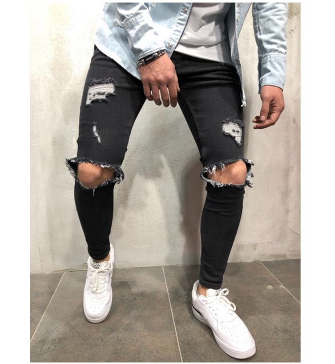 Men's Jeans, New Ripped And Slim Fit Men's Clothing, Small Leg Pants, Long Pants_viptrois.com