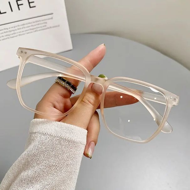 Blue Light Blocking Large Square Glasses Fashionable For Men And Women Clear Lens Glasses 1pc_viptrois.com