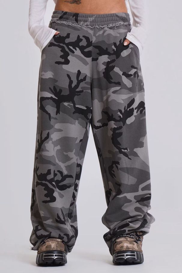 Men's Clothing Street Retro Camouflage Print Edge Loose Straight Casual Trousers Sweatpants_viptrois.com