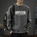 New Heavy Round Neck Sweater Men's Letter Design Sense American Autumn, Winter And Early Autumn Trendy Brand Without Hat Long Sleeves_viptrois.com
