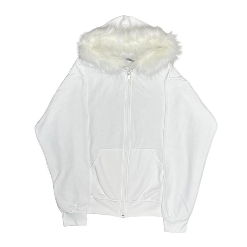 Men's Clothing Plush Brim Autumn And Winter Hooded Zipper Jacket Top_viptrois.com