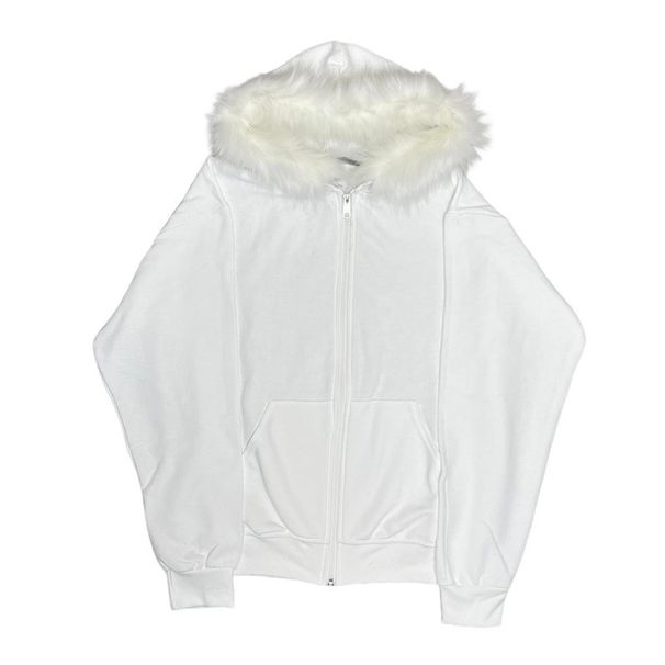 Men's Clothing Plush Brim Autumn And Winter Hooded Zipper Jacket Top_viptrois.com