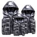 Men's Clothing Autumn And Winter Parent Child Bright Stand Collar Cotton Vest Thickened Hooded Slim Waistcoat Cotton Couple Vest_viptrois.com