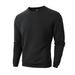 Men's Slim-Fit Crewneck Sweatshirt - Long Sleeve Casual Pullover With Checkered Pattern (White, Black, Army Green, Khaki, Dark Gray)_viptrois.com