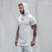 Fitness Hooded Short Sleeve American Fitness T-Shirt Slim Elastic Top Foreign Trade Bottom Shirt Cotton Sweat Absorbing_viptrois.com