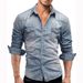 Men's Clothing long-sleeved shirt style youth casual solid color splicing men's denim shirt men_viptrois.com