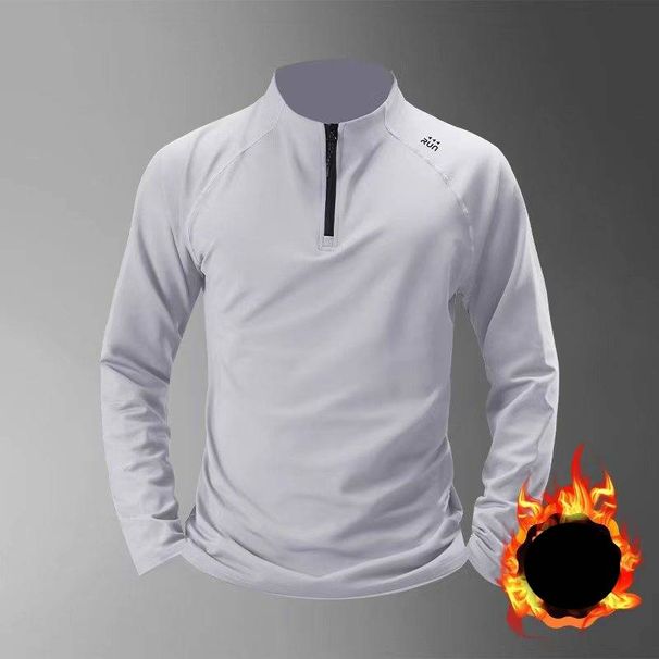 Men's Clothing Quick-Dry Half-Zip Long Sleeve T-Shirt - Slim Fit Workout Running Training Top For Gym & Outdoor Sports (Regular/Fleece-Lined_viptrois.com