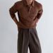 Men's Clothing Knitted Sweater Long Sleeved Polo Shirt Men's Autumn New Trend Simple Muscle Fitness Striped Lapel Top T Shirt_viptrois.com