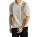 Men's Classic Stripe Polo Shirt - Breathable Short Sleeve Knit Top For Business Casual & Summer Wear Breathable Polyester Fabric_viptrois.com