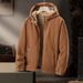 Outdoor Autumn Winter Lamb Wool Clothing Hooded Jacket For Men And Women, Thickened Fleece Warm Sweatshirt_viptrois.com