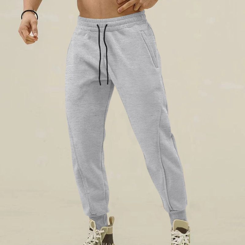 Men's Casual Jogger Pants With Elastic Cuffs - Breathable & Comfortable Slim Fit Sweatpants For Everyday Wear (Black, Khaki, Gray)_viptrois.com