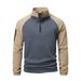 Tactical Fleece Jacket, Men's Fleece Hoodie, Autumn And Winter Color-blocked Fleece Pullover, Stand-up Collar Coat_viptrois.com