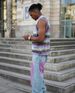 Men's Clothing Spring American Hip-hop Retro Blue Washed Distressed High Street Washed Flared Cargo Jeans_viptrois.com