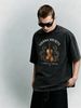 Summer Washed Cotton T-Shirt, Men's Vienna Society Violin Print, Luxury Casual Style, Oversized Tee_viptrois.com