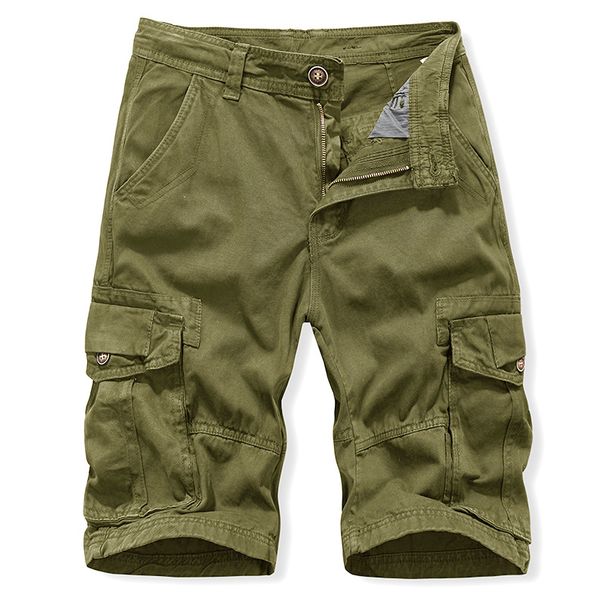 2025 Men's American Summer Cotton Multi Pocket Work Pants Plus Size Ready To Wear Dyed Shorts Versatile Trend_viptrois.com