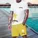 Men's Clothing New Short Sleeved Suit Summer Men's Short Sleeved Shorts Loose Casual Suit_viptrois.com