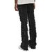 New Men's Street Fashion Ins Elastic Patch Denim Straight Leg Pants_viptrois.com