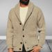 Men's Clothing Solid Color Lapel Long Sleeve Outerwear Knitwear 1950S Vintage Sweater Trend SY0055_viptrois.com