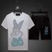 Men's Clothing New Year's Rabbit Hot Diamond Suit Men's T Shirt Short Sleeve Mercerized Cotton Round Neck Shorts_viptrois.com