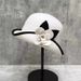 Hepburn style woolen bucket hat for women autumn and winter French retro elegant camellia pot hat with contrasting color edge all match hat_viptrois.com