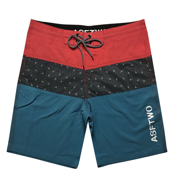 Men's Popular Striped Print Four-Sided Elastic Gray Men's Casual Surfing Beach Shorts_viptrois.com