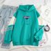 American Style Color Block Sweatshirt For Men, Loose Fit, Niche Design With Wine Glass Print, Pullover Outerwear, Cool_viptrois.com