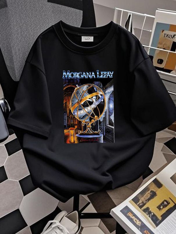 MORGANA LEFAY Sanctified T-Shirt Short Sleeve Cotton Black Men S To 5XL MD1339 Stretched Graphic Slightly Comfortable Top For Everyday Wear Casual_viptrois.com