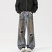 Men's Clothing Casual Jeans Ripped Casual Trousers One Piece Drop Shipping_viptrois.com
