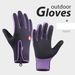 Gloves Zipper outdoor sports gloves Men's cycling plus fleece touch screen waterproof hiking gloves_viptrois.com
