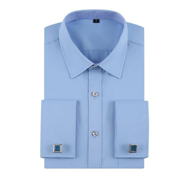 "Men's French Cuff Striped Dress Shirt – Slim Fit Business Casual Long Sleeve With Detachable Cufflinks (Multiple Colors, S-3XL)"_viptrois.com