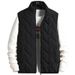 Men's Fashion Vest – Thick Cotton Padded Winter Waistcoat, Embossed Design, Lightweight & Warm (Black, Light Gray, Pea Green, Sizes M-5XL)_viptrois.com