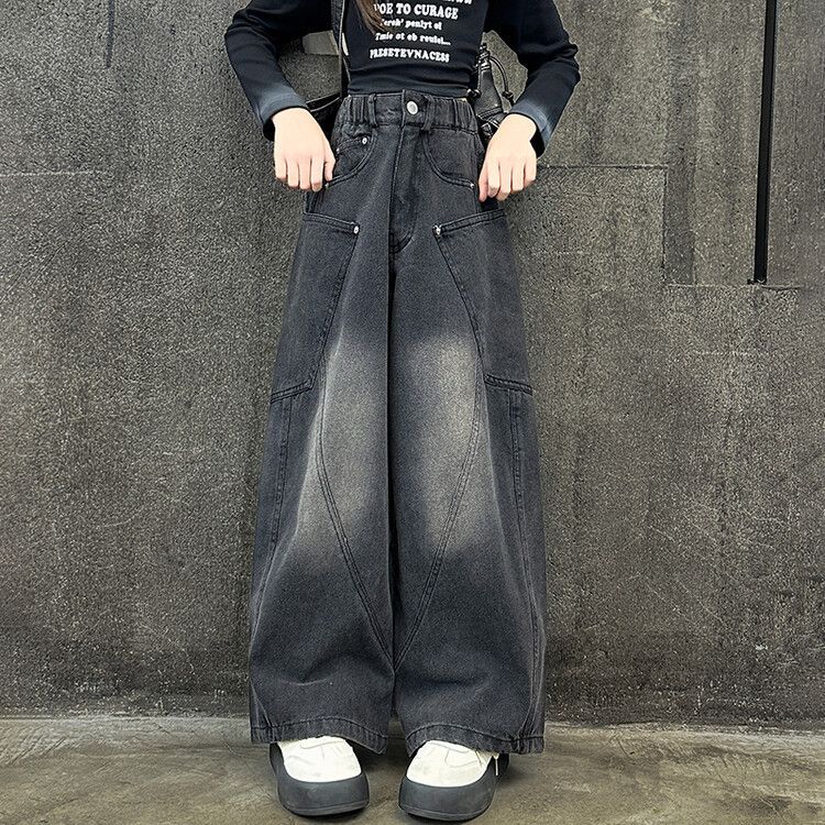 Children's Denim Scimitar Pants New Children's Miscellaneous European And American Jeans_viptrois.com