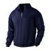 Casual Stand Up Collar Zipper Pullover Loose Knitted Heavy Stitching Autumn And Winter Long Sleeved Sweatshirt_viptrois.com