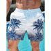 Men's Clothing Men's Beach Shorts Quick Drying Blue White Gradient Coconut Tree Print Style Swimming Hot Springs Suitable_viptrois.com