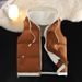 Youth Winter Hooded Vest – Thick Cotton Sleeveless Jacket, Fake Two-Piece Design (White/Black/Caramel/Brown/Red, L-5XL)_viptrois.com