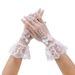 Unisex Ladies fishnet bow lace lace bridal gloves Wedding dress etiquette stage performance gloves_viptrois.com