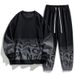 Men's Clothing Student Sweatshirt Suit For Men, Spring And Autumn Casual Loose Trendy Set With Leggings Pants, Handsome Two Piece Set_viptrois.com