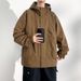 CT 2025 Spring New Ins Style Hooded Jacket Loose Plus Size Sports Outdoor Windproof Waterproof Coat_viptrois.com