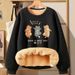 Men's Clothing Lambskin Round Neck Sweatshirt With Trendy Print And Velvet For Teenagers, Winter Warm Long Sleeved Jacket Top_viptrois.com