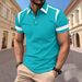 Men's Color Matching Casual Short Sleeved Polo Shirt Men's Sports Polo Shirt_viptrois.com