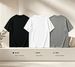 3 Pack Premium Men's Minimalist Split Mca Letter Printed T-Shirt, Heavy Cotton Crew Neck Casual Tee Luxury Summer Essential Black White Grey_viptrois.com