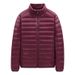 Men's Lightweight Down Jacket, Short Puffer Coat With Stand Collar, 50% White Duck Down, 600 Fill Power, Slim Fit, Windproof Winter Casual Outerwear_viptrois.com